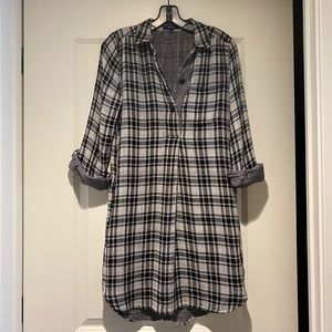 Madewell flannel shirt dress